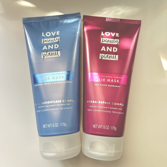 NWT Set of 2 Love Beauty and Planet Hair Masks in Mandarin and Coconut Water - Picture 1 of 8